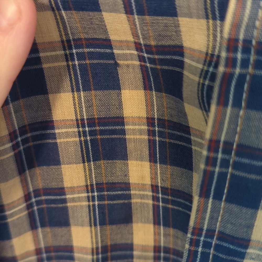 Vintage 80s Levi's Tapered Fit Plaid Button Down Western Shirt Sz Small - Picture 4 of 6